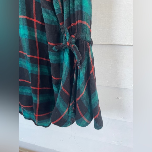 Green/Black/Orange Plaid Bell Sleeve Love & Legend Button Down Top - Picture 4 of 10